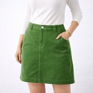 Vintage Lilly Pulitzer Mini Skirt Green Corduroy Cotton Size 2